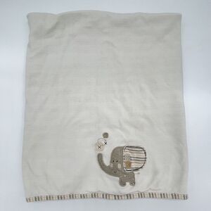 Natures Purest Elephant Blanket Safari Striped Neutral Unisex Striped Gray Tan